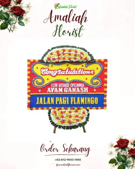 Sewa Papan Bunga Condong